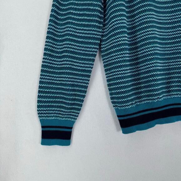 Hugo Boss Mens Sweater Size XL Cable Knit Italian Yarn Crew Neck Pullover green - Picture 3 of 8